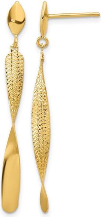 Diamond2Deal 14K Yellow Gold Textured Post Drop Dangle Earrings