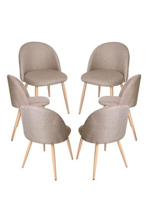 Regalos Miguel Packs Sillas Comedor - Pack 6 Sillas Vint Tela - Beige