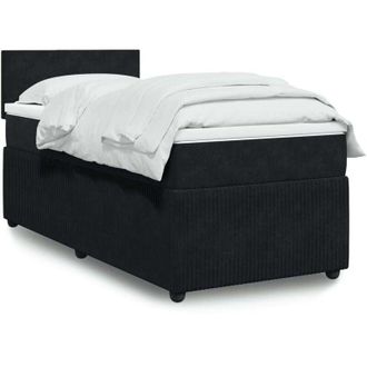 vidaXL Cama Box Spring Con Colch&oacute;n Terciopelo Negro 100x200 Cm Vidaxl