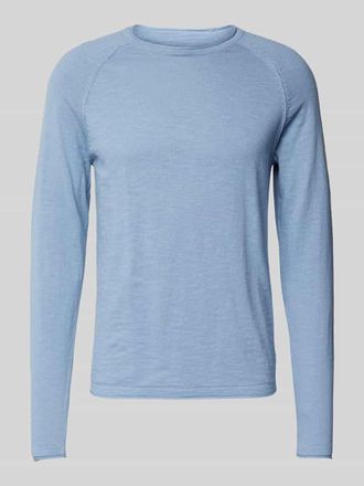 Jack & Jones Jack & Jones Longsleeve mit geripptem Rundhalsausschnitt Modell BREEZE in Jeansblau, Größe XXL