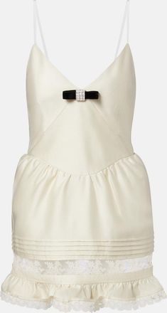 Shushu/Tong Lace-trimmed wool and silk minidress