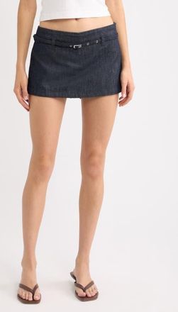 Mango Luisa Buckled Belt Skort in Open Blue at Nordstrom, Size X-Large
