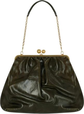 Max Mara Tassen, Dames, Groen, ONE Size, Leer, Pasticcino Mirte Clutch Tas