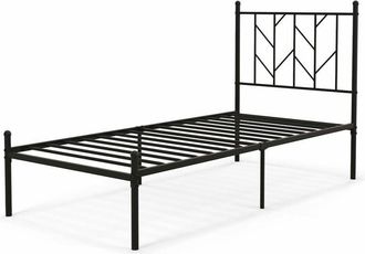 Costway 3FT Single Metal Bed Frame Heavy-duty Slatted Platform Bed with Headboard
