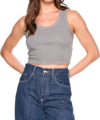 Susana Monaco Fleece Scoop Neck Tank In Gray