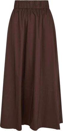 Neo Noir Rokken, Dames, Bruin, L, Katoen, A-lijn Poplin Rok