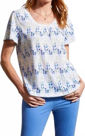 Tribal Printed Flutter Sleeve Blouse In Wild Lime