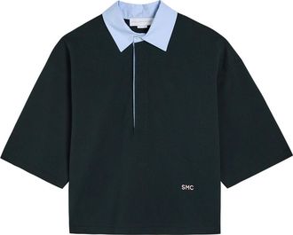 Stella McCartney Stella Mccartney Contrasting-collar Piqu&eacute; Cotton Polo Shirt - Navy - S (UK8-10 / S)