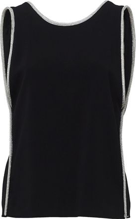 Sportmax Viscose Cady Rhinestone Sleeveless Tank Top