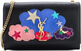 Saint Laurent Classic leren medium crossbodytas met monogram patchwork - Zwart