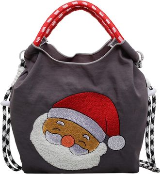 Generic Cymwer Santa Clause Top Handle Handbag Large Capacity Tote Bag for Women Daily (Grey)
