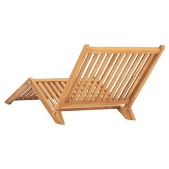 Berkfield Home Sun Lounger Solid Teak Wood in Brown