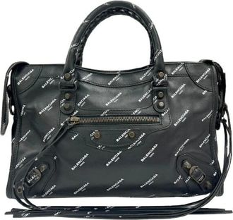 Balenciaga Pre-owned Handbags, female, Black, Size: ONE SIZE Pre-owned Leather Top Handle Bag