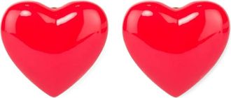 Moschino heart-motif clip-on earrings - Rosso