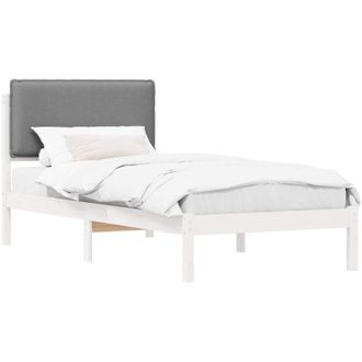 vidaXL Estructura De Cama Con Cabecera Tapizada Gris Claro 90 X 200 Cm Vidaxl