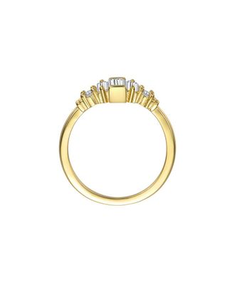 Rachel Glauber 14K Diamond Cz Chain Ring