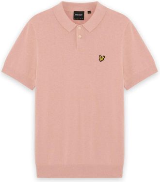 Lyle & Scott Mid Knits Katoen Polo met Korte Mouwen - Heren - Ronde hals truien - Roze - XL - Katoen - Truien & Vesten