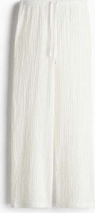 H&M Gecrinkelte Hose mit Tunnelzug - White