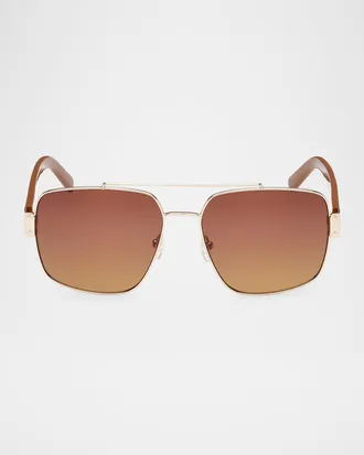 MCM Men & apos;s MW0008M Metal Double-Bridge Square Sunglasses