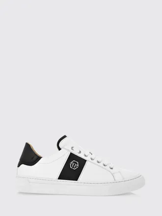 Philipp Plein Hexagon Monogram Logo Smooth Leather Low-Top Sneakers