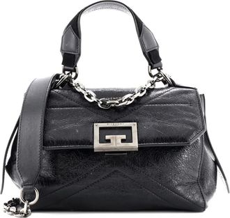 Givenchy ID Flap gekreukte leren schoudertas - Zwart