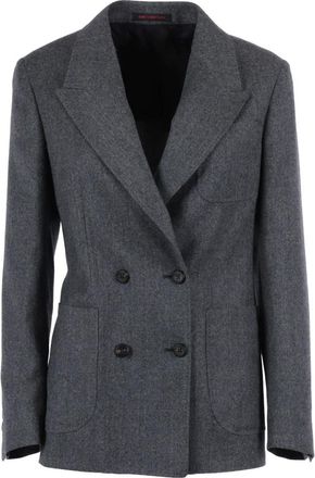 The Gigi Clara 2Sf Double-breasted Jacket - Dames - Blazers - Grijs - 2XL - Wol - Jassen