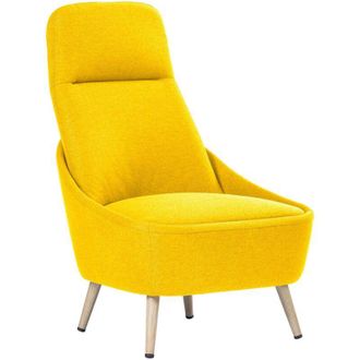 Dmora Sedia Azzio, Seduta da attesa per ufficio, Poltrona ergonomica, 77x65h100 cm, Giallo