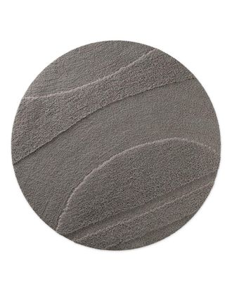 Wecon Home Alfombra de ba&ntilde;o redonda en relieve gris basalto &Oslash;80