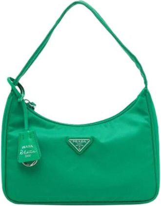 Prada Borsa a spalla mini Pre-owned in nylon - - Pre-owned - Donna - Verde - ONE SIZE