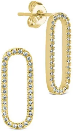 Sterling Forever Esperanza Cubic Zirconia Oval Earrings in Gold at Nordstrom Rack