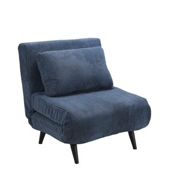 Home Heavenly Sof&aacute; cama con apertura clic clac con coj&iacute;n lumbar en color azul