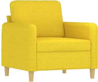 vidaXL Sillón de tela amarillo claro 60 cm Vidaxl