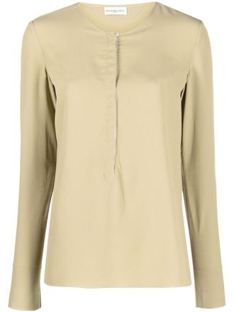 Veronique Leroy round-neck long-sleeve blouse - Green