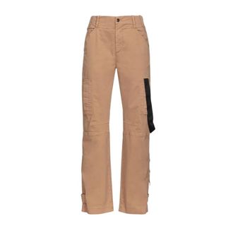 Pinko Pinko - Rechte broek met hoge taille - Dames - Broeken - Beige - Maat: M