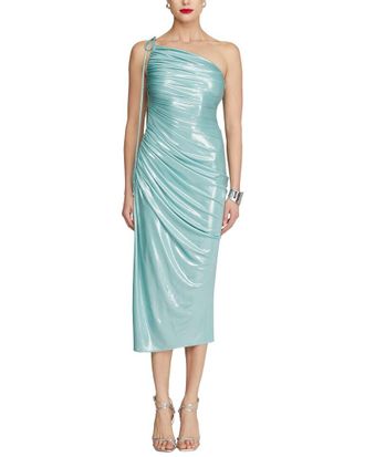 Halston Heritage Mona One Shoulder Midi Dress