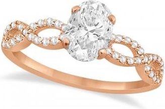 Allurez Twisted Infinity Oval Lab Grown Diamond Engagement Ring 14k Rose Gold (0.50ct)