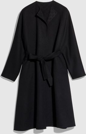 Gucci Wool Silk Long Coat Coat With GG Inside, Black