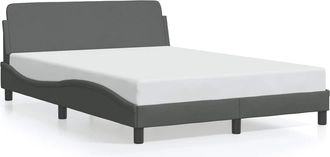 vidaXL Estructura De Cama Dover Gris Oscuro 135x190 Cm Tela Vidaxl