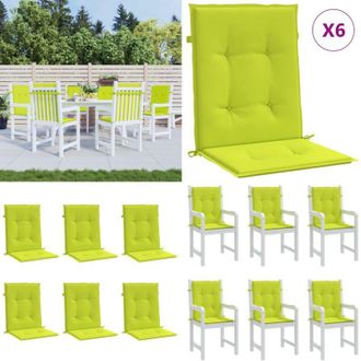 vidaXL Cuscini per Sedia 6 pz Verde Intenso 100x50x3 cm Tessuto Oxford - Cuscini esterni - Cuscini per giardino