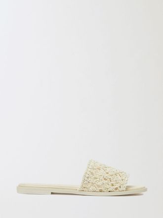 Fabiana Filippi Sliders in cotone macram&egrave; con paillettes ricamate