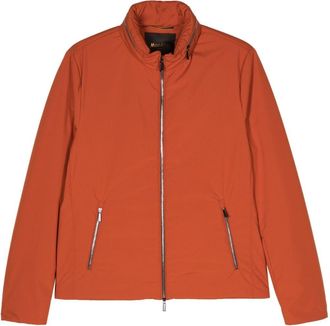 Moorer concealed-hood high-neck jacket - men - Polyester/Polyester/Polyamide - 50 - Orange