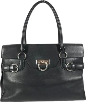 Ferragamo Pre-owned Handbags, female, Black, Size: ONE SIZE Pre-owned Shoulder Tote Bag