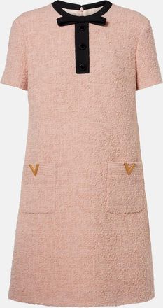 Valentino VGold wool-blend tweed minidress