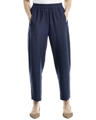 Max Studio Two-Tone Textured Woven Linen-Blend Pant