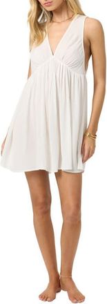 O'Neill Saltwater Solids Teddy Cover-Up Minidress in Vanilla at Nordstrom, Size X-Large