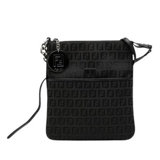 Fendi Pre-owned Canvas Crossbody Tas - Dames - Pre-owned - Zwart - Maat: ONE Size
