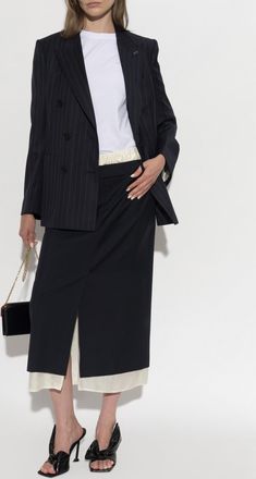 Givenchy Wool Pinstripe Blazer, Womens, Black