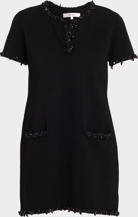 Frame Denim The Beaded Trim Mini Dress