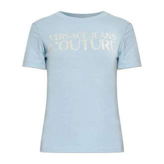 Versace Jeans Couture T-Shirts, female, Blue, Size: XS T-shirt with printed logo
