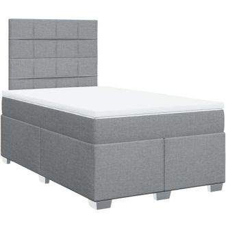 vidaXL Vidaxl - Cama Box Spring Con Colch&oacute;n Tela Gris Claro 120x200 Cm